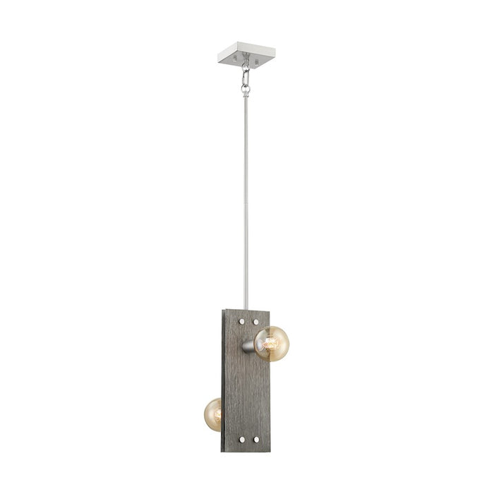 Nuvo Lighting Stella 2 Light Pendant, Driftwood/Brushed Nickel Accents