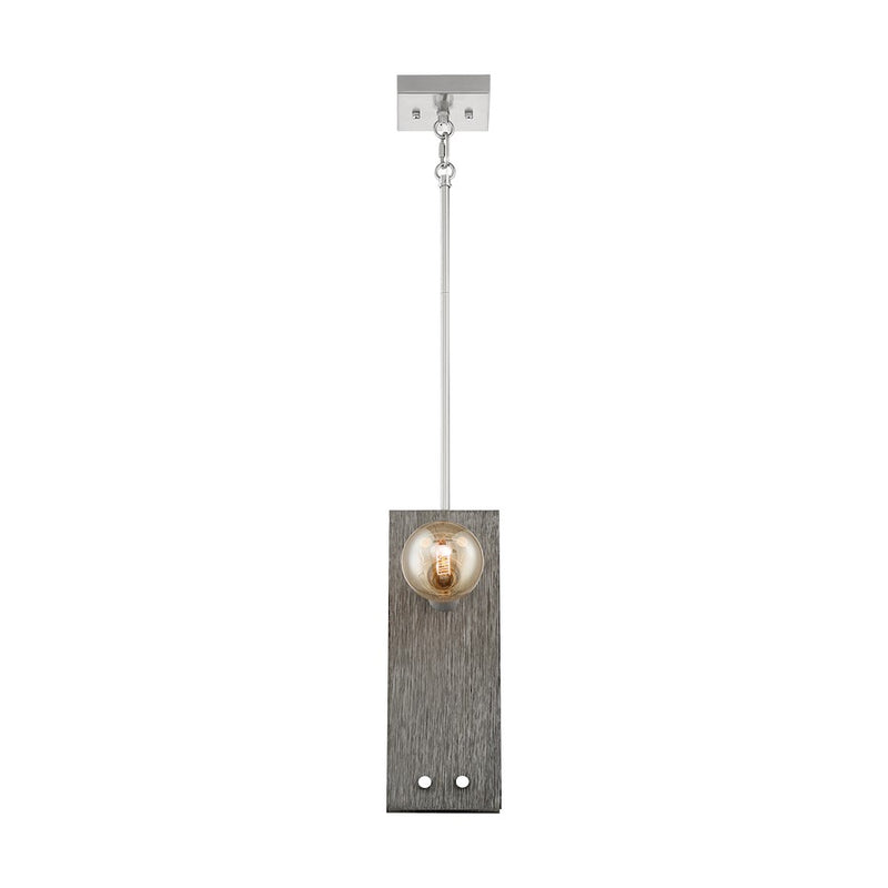 Nuvo Lighting Stella 6in 2-Light Pendant | Industrial Driftwood and Brushed Nickel | Kitchen Island & Dining Room | 6 x 6 x 15 in | Model 60-7222