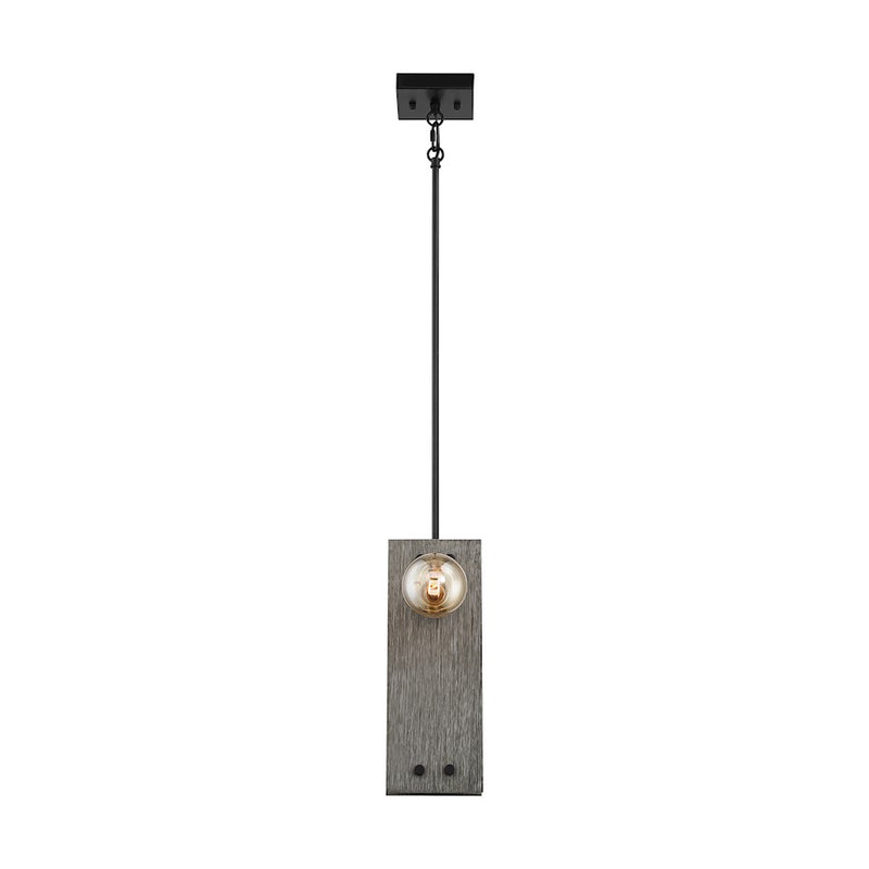 Nuvo Lighting Stella 2 Light Mini Pendant, Driftwood/Black Accents