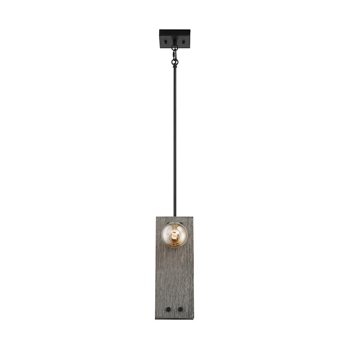 Nuvo Lighting Stella 2 Light Mini Pendant, Driftwood/Black Accents