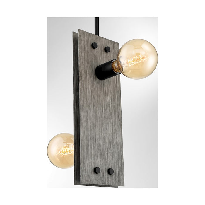 Nuvo Lighting Stella 2 Light Mini Pendant, Driftwood/Black Accents