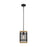 Nuvo Lighting Atelier 1 Light Mini Pendant, Black/Honey Wood
