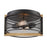 Nuvo Lighting Atelier 2 Light Flush Mount, Black/Honey Wood