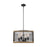 Nuvo Lighting Atelier 4 Light Pendant, Black/Honey Wood