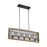 Nuvo Lighting Atelier 5 Light Island Pendant, Black/Honey Wood