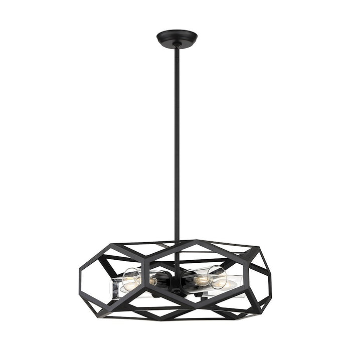 Nuvo Lighting Zemi 5 Light Chandelier, Clear Glass, Black