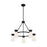 Nuvo Lighting Caleta 5 Light Chandelier, Cylindrical Glass, Black