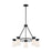 Nuvo Lighting Caleta 5 Light Chandelier, Cylindrical Glass, Black
