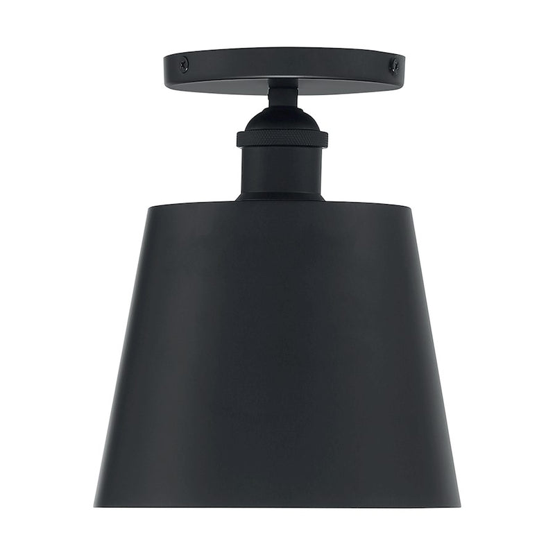 Nuvo Lighting Motif 7.25in 1-Light Semi-Flush | Transitional Black and Gold Accents | Entryway & Hallway | 7.25 x 9 in | Model 60-7331