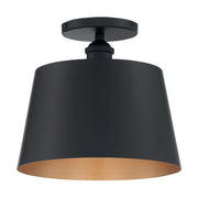 Nuvo Lighting Motif 10in 1-Light Semi-Flush | Transitional Black and Gold Accents | Entryway & Hallway | 10 x 9 in | Model 60-7332