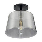 Nuvo Lighting Motif 10in 1-Light Semi-Flush | Transitional Black and Smoked Glass | Entryway & Hallway | 10 x 10 x 9 in | Model 60-7334