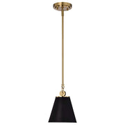Nuvo Lighting Dover 7in 1-Light Mini Pendant | Mid-Century Modern Black and Vintage Brass with White Liner | Kitchen Island & Bedroom | 7 | Model 60-7408