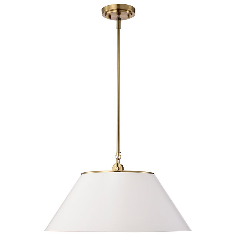 Nuvo Lighting Dover 20in 3-Light Pendant | Mid-Century Modern Vintage Brass and Clear Glass | Kitchen Island & Dining Room | 20 x 20 x 14 | Model 60-7416