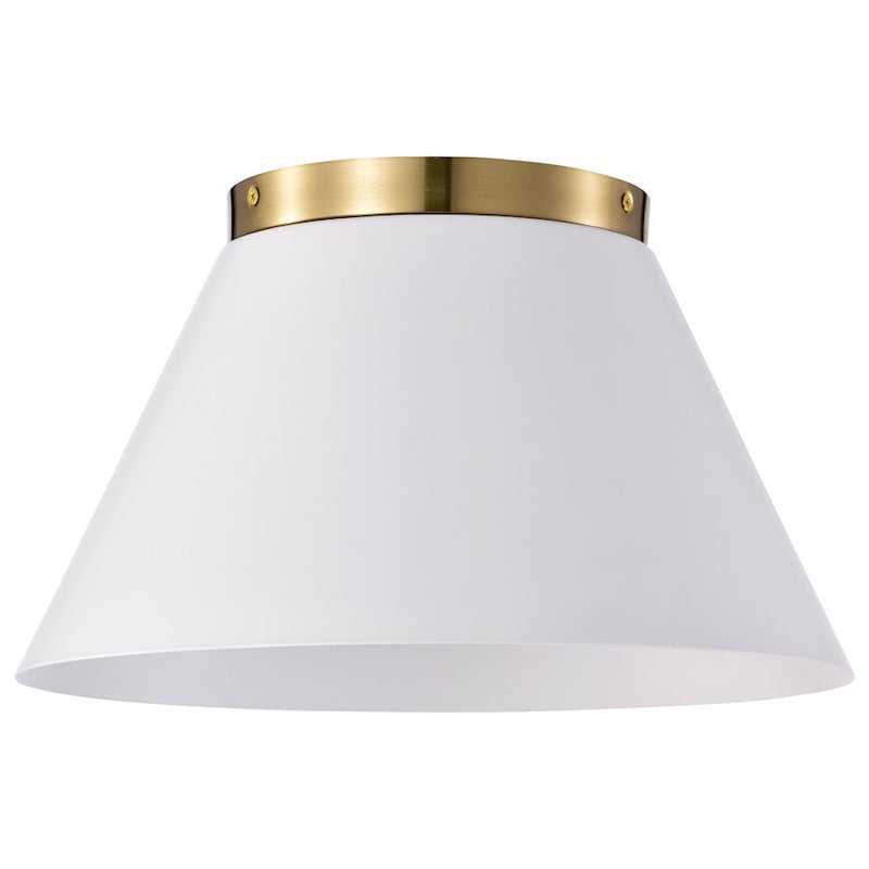 Nuvo Lighting Dover 20in 3-Light Flush Mount | Mid-Century Modern Vintage Brass and Clear Glass | Entryway & Hallway | 20 x 20 x 9 in | Model 60-7422
