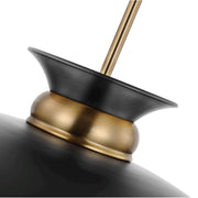 Nuvo Lighting Perkins 20in 1-Light Medium Pendant | Retro Modern Matte Black and Burnished Brass Metal | Kitchen Island & Dining Room | 20 | Model 60-7461
