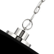 Nuvo Lighting Colony 15in 1-Light Small Pendant | Mid-Century Matte Black and Polished Nickel White Interior | Kitchen Island & Dining | Model 60-7482