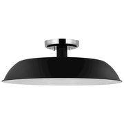 Nuvo Lighting Colony 20in 1-Light Flush Mount | Mid-Century Modern Matte Black and Polished Nickel Metal | Entryway, Hallway & Bedroom | Model 60-7495