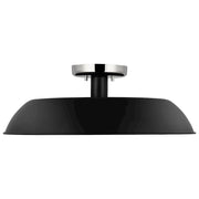 Nuvo Lighting Colony 20in 1-Light Flush Mount | Mid-Century Modern Matte Black and Polished Nickel Metal | Entryway, Hallway & Bedroom | Model 60-7495