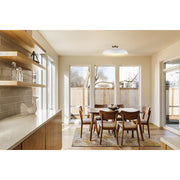 Nuvo Lighting Colony 24in 1-Light Flush Mount | Mid-Century Modern Matte White and Burnished Brass | Kitchen Entryway & Hallway | 24 x 24 | Model 60-7496