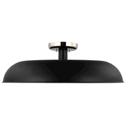 Nuvo Lighting Colony 24in 1-Light Flush Mount | Mid-Century Modern Matte Black and Polished Nickel | Entryway & Hallway | 24 x 24 x 8 in | Model 60-7498