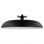 Nuvo Lighting Colony 24in 1-Light Flush Mount | Mid-Century Modern Matte Black and Polished Nickel | Entryway & Hallway | 24 x 24 x 8 in | Model 60-7498