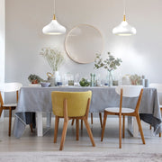 Nuvo Lighting Phoenix 18in 1-Light Large Pendant | Mid-Century Matte White and Burnished Brass | Kitchen Island & Dining Room | 18 x 18 x | Model 60-7518