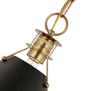 Nuvo Lighting Outpost 1-Light Small Pendant | Mid-Century Modern Matte Black and Burnished Brass | Kitchen Island & Dining Room | 9.5 x | Model 60-7521