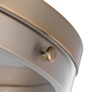Nuvo Lighting Intersection 17in 3-Light Flush Mount | Industrial Burnished Brass and Clear Glass | Hallway & Entryway | 17 x 17 x 6 in | Model 60-7538
