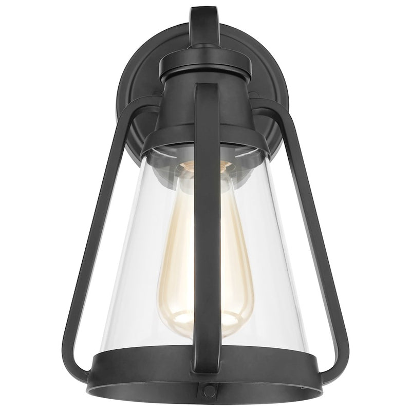 Nuvo Lighting Everett 1-Light Wall Sconce | Maritime Vintage Matte Black and Clear Glass | Entryway & Hallway Accent | 8 x 7 x 11 in | Model 60-7555