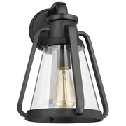 Nuvo Lighting Everett 1-Light Large Wall Sconce | Maritime Vintage Matte Black and Clear Glass | Entryway & Hallway Accent Light | 11 x 10 | Model 60-7556