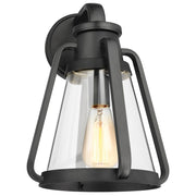 Nuvo Lighting Everett 1-Light Large Wall Sconce | Maritime Vintage Matte Black and Clear Glass | Entryway & Hallway Accent Light | 11 x 10 | Model 60-7556