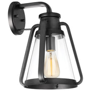 Nuvo Lighting Everett 1-Light Large Wall Sconce | Maritime Vintage Matte Black and Clear Glass | Entryway & Hallway Accent Light | 11 x 10 | Model 60-7556