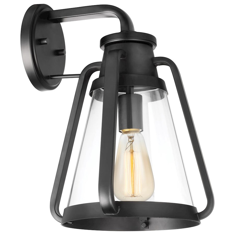 Nuvo Lighting Everett 1-Light Large Wall Sconce | Maritime Vintage Matte Black and Clear Glass | Entryway & Hallway Accent Light | 11 x 10 | Model 60-7556