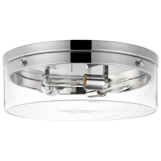 Nuvo Lighting Intersection 17in 3-Light Flush Mount | Industrial Polished Nickel and Clear Glass | Hallway & Entryway Damp Rated | 17 x 17 | Model 60-7638