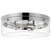 Nuvo Lighting Intersection 17in 3-Light Flush Mount | Industrial Polished Nickel and Clear Glass | Hallway & Entryway Damp Rated | 17 x 17 | Model 60-7638