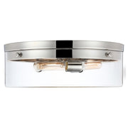 Nuvo Lighting Intersection 17in 3-Light Flush Mount | Industrial Polished Nickel and Clear Glass | Hallway & Entryway Damp Rated | 17 x 17 | Model 60-7638
