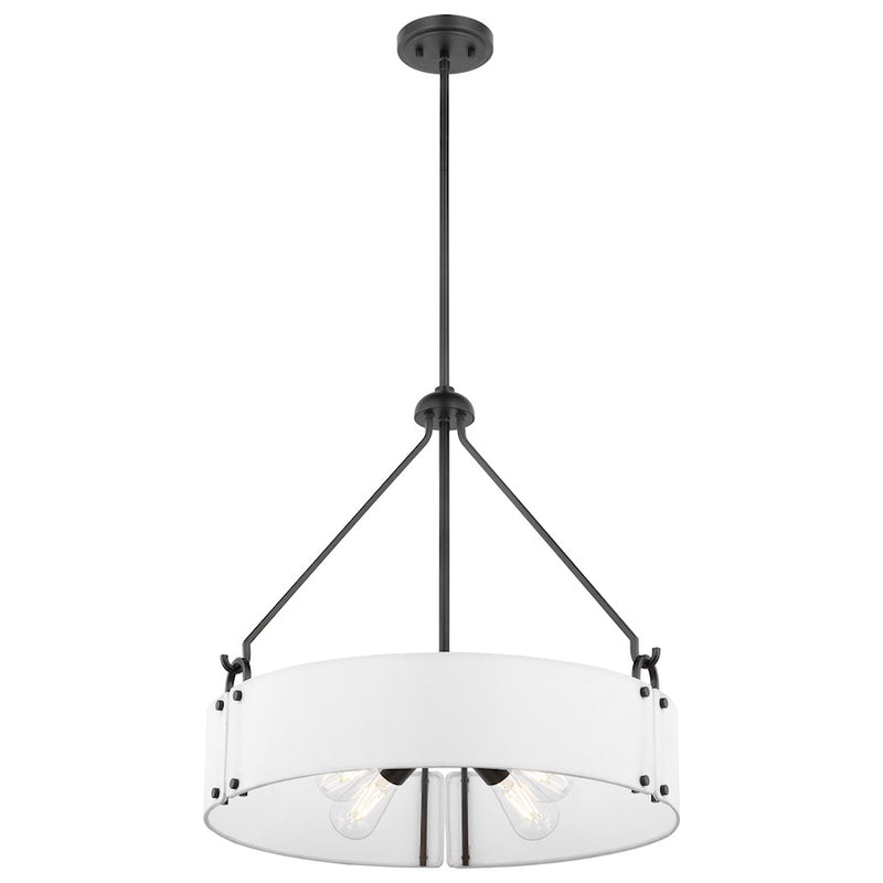 Nuvo Lighting Halter 23in 4-Light Pendant | Transitional Matte Black and Natural Brass Metal | Kitchen Island & Dining Room | 23 x 23 x 60 | Model 60-7693