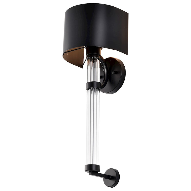 Nuvo Lighting Teagon 1-Light Wall Sconce | Modern Polished Nickel Steel and Clear Glass | Bedroom & Hallway Accent Light | 8 x 8 x 23 in | Model 60-7755