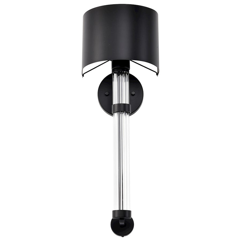 Nuvo Lighting Teagon 1-Light Wall Sconce | Modern Polished Nickel Steel and Clear Glass | Bedroom & Hallway Accent Light | 8 x 8 x 23 in | Model 60-7755