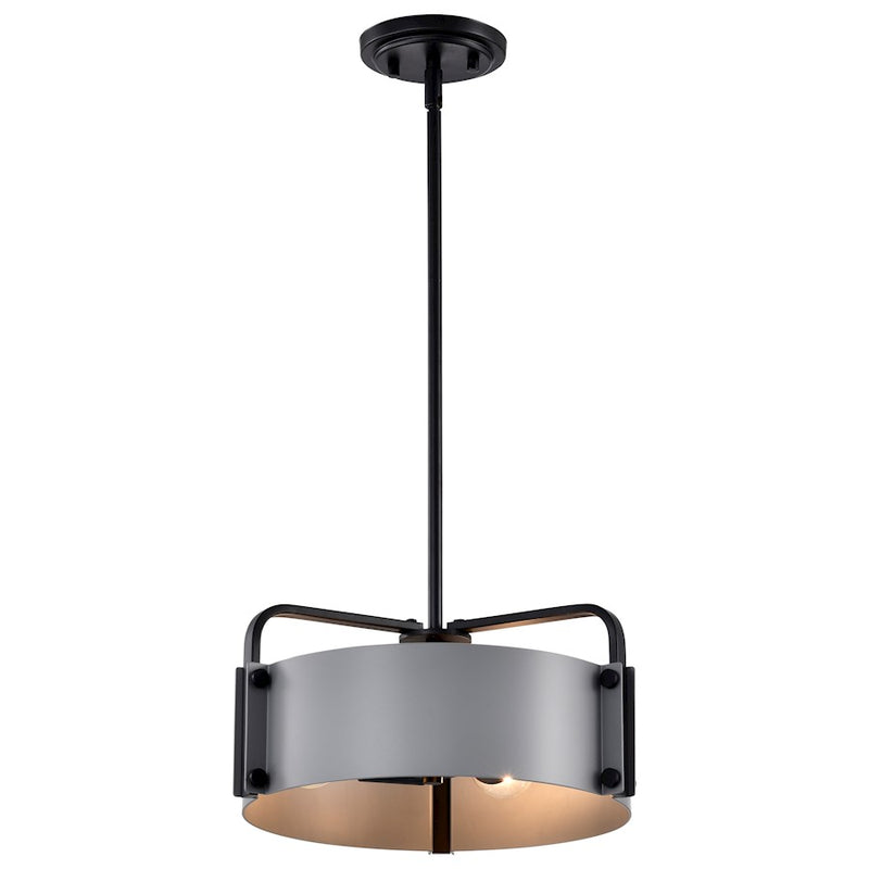 Nuvo Lighting Altos 22in 5-Light Pendant | Transitional Matte Black Steel and Natural Brass Accents | Kitchen Island & Dining Room | 22 x | Model 60-7844