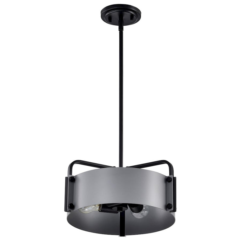 Nuvo Lighting Altos 22in 5-Light Pendant | Transitional Matte Black Steel and Natural Brass Accents | Kitchen Island & Dining Room | 22 x | Model 60-7844