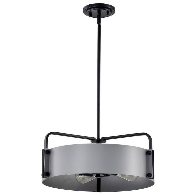 Nuvo Lighting Altos 22in 5-Light Pendant | Transitional Matte Black Steel and Natural Brass Accents | Kitchen Island & Dining Room | 22 x | Model 60-7844