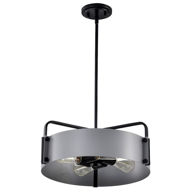 Nuvo Lighting Altos 22in 5-Light Pendant | Transitional Matte Black Steel and Natural Brass Accents | Kitchen Island & Dining Room | 22 x | Model 60-7844