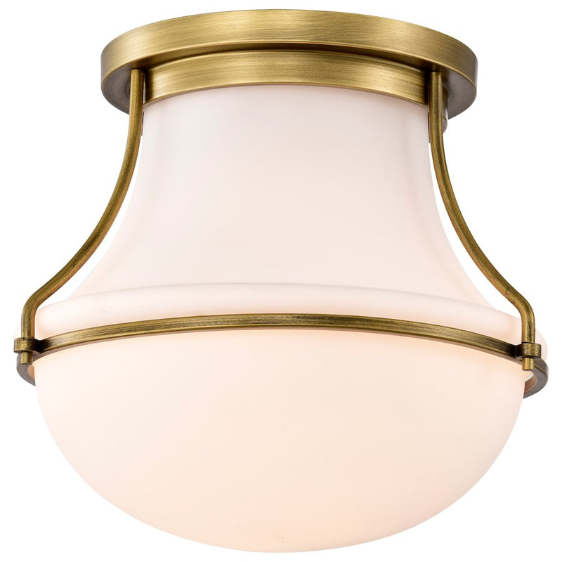Nuvo Lighting Valdora 14in 1-Light Flush Mount | Traditional Polished Nickel Steel and White Opal Glass | Bedroom & Hallway | 14 x 14 x 12 | Model 60-7871