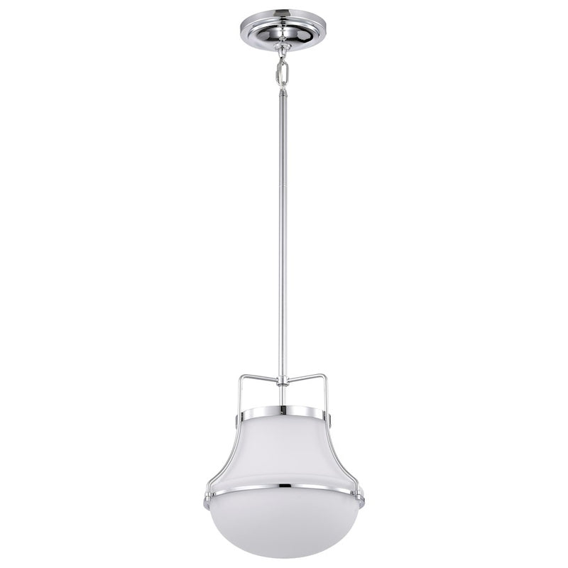 Nuvo Lighting Valdora 10in 1-Light Pendant | Traditional Polished Nickel and White Opal Glass | Kitchen Island & Dining Room | 10 x 10 x | Model 60-7872