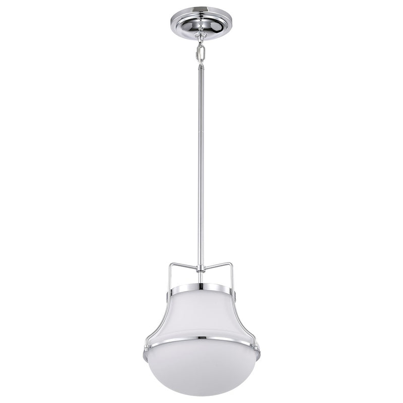 Nuvo Lighting Valdora 10in 1-Light Pendant | Traditional Polished Nickel and White Opal Glass | Kitchen Island & Dining Room | 10 x 10 x | Model 60-7872