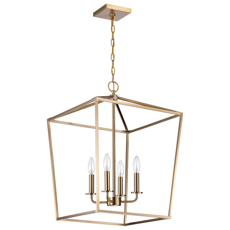 Nuvo Lighting Emma 17in 4-Light Small Pendant | Transitional Burnished Brass Steel | Kitchen Island & Dining Room | 17 x 17 x 24 in | Model 60-7931