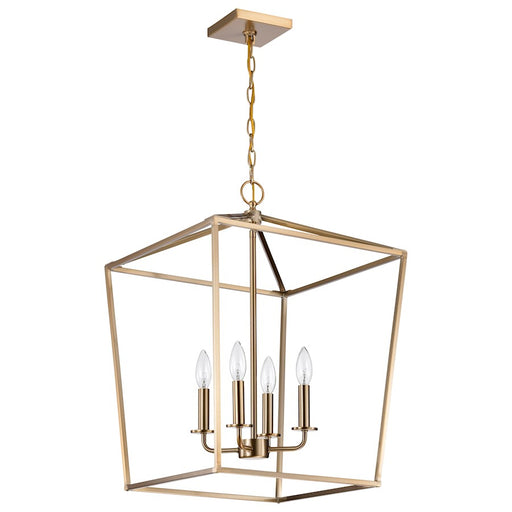 Nuvo Lighting Emma 17in 4-Light Small Pendant | Transitional Burnished Brass Steel | Kitchen Island & Dining Room | 17 x 17 x 24 in | Model 60-7931
