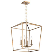 Nuvo Lighting Emma 17in 4-Light Small Pendant | Transitional Burnished Brass Steel | Kitchen Island & Dining Room | 17 x 17 x 24 in | Model 60-7931