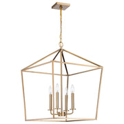 Nuvo Lighting Emma 20in 4-Light Large Pendant | Transitional Burnished Brass Steel | Dining Room & Entryway | 20 x 20 x 26 in | Model 60-7932